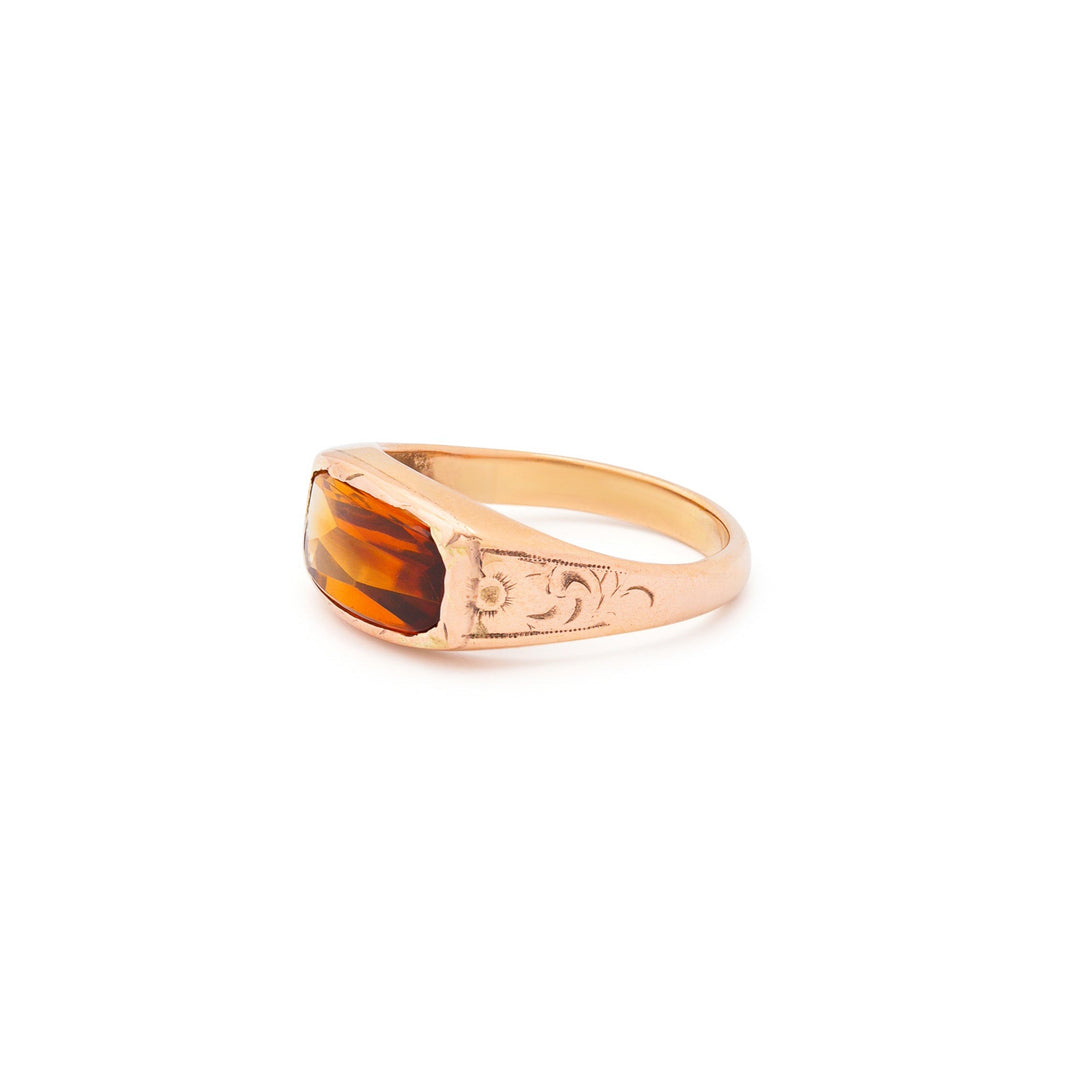 Victorian Citrine and 14K Rose Gold Ring