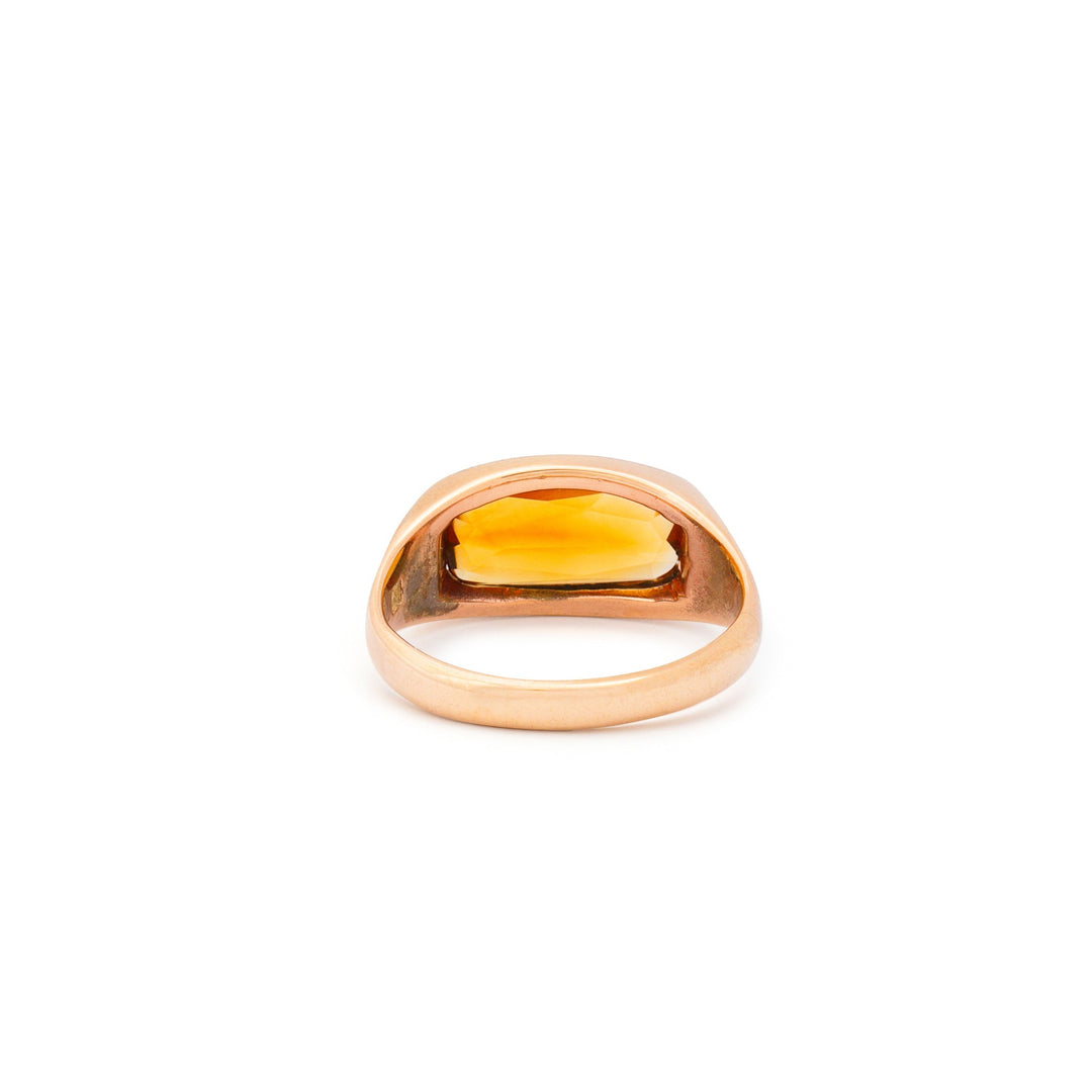 Victorian Citrine and 14K Rose Gold Ring