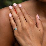 Victorian Blue Enamel Forget-Me-Not Diamond and 18K Gold Ring