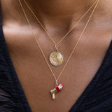 Santa Stocking 14k Gold And Enamel Charm