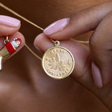"Merry Christmas" 14k Gold Disc Charm