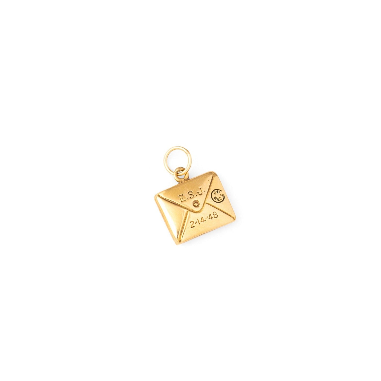 "Romeo To Juliet" Love Letter 14k Gold and Enamel Charm