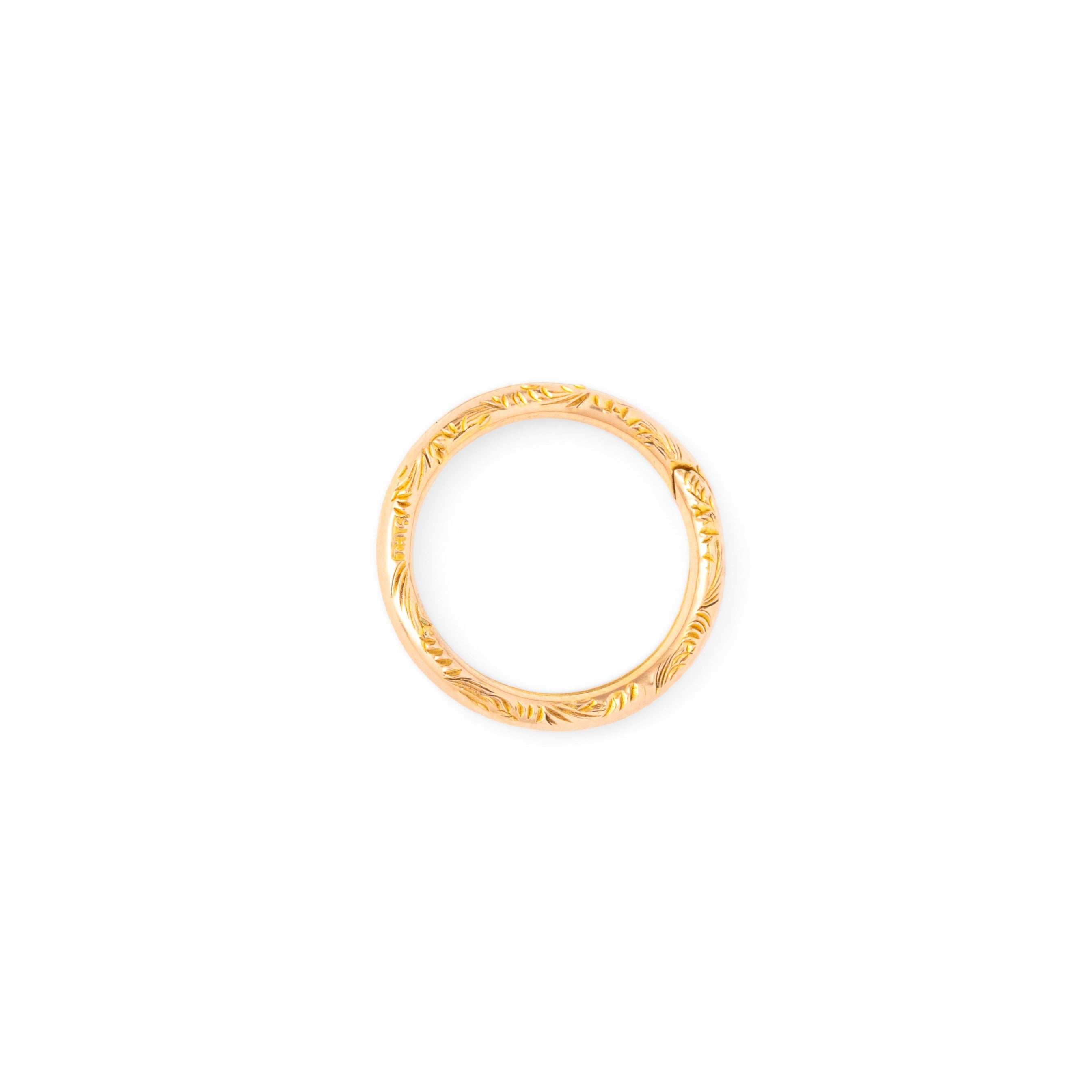 Victorian 9K Gold Split Ring Charm Holder