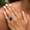 Pear Shaped Lapis Lazuli and 14K Gold Ring