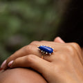 Pear Shaped Lapis Lazuli and 14K Gold Ring