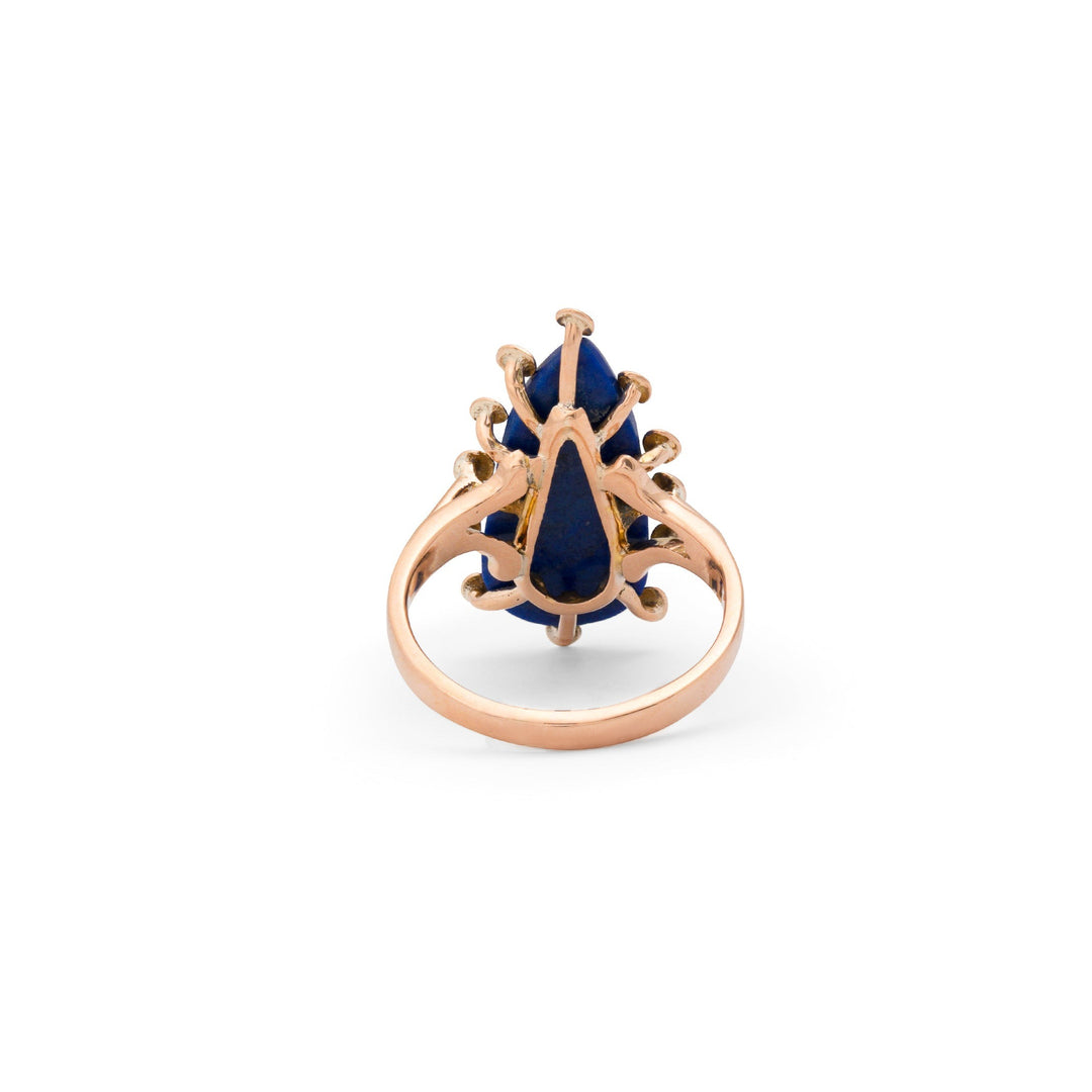 Pear Shaped Lapis Lazuli and 14K Gold Ring