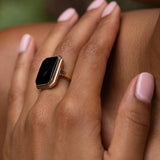 Onyx and 10K Gold Ring