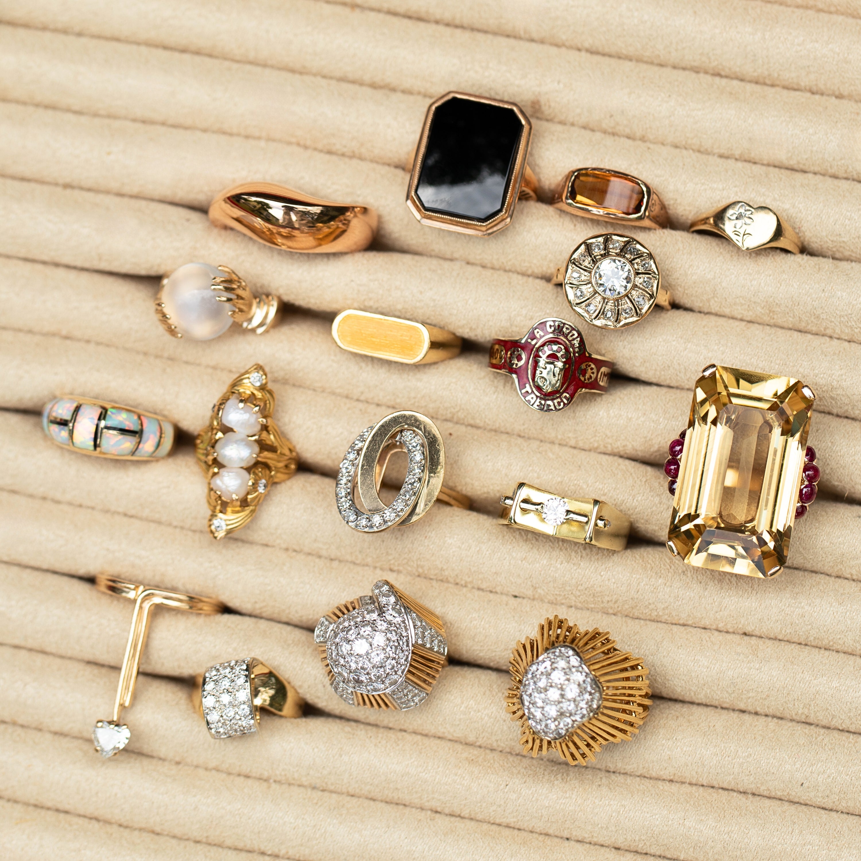 Vintage crystal clearance ball ring