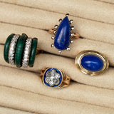Lapis Lazuli and 14K Gold Stepped Dome Ring