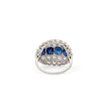 1920s Natural Sapphire, Diamond, and Platinum Cluster Ring
