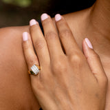 Diamond and 18K Bi-Color Gold Loop Ring