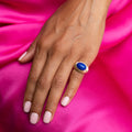 Lapis Lazuli and 14K Gold Stepped Dome Ring