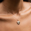 Victorian Diamond and 14K Rose Gold Heart Shaped Locket