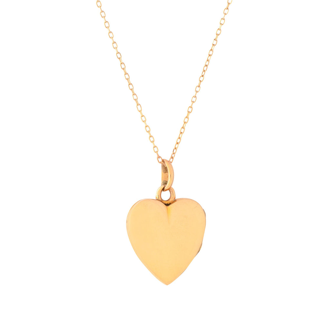 Victorian Diamond and 14K Rose Gold Heart Shaped Locket