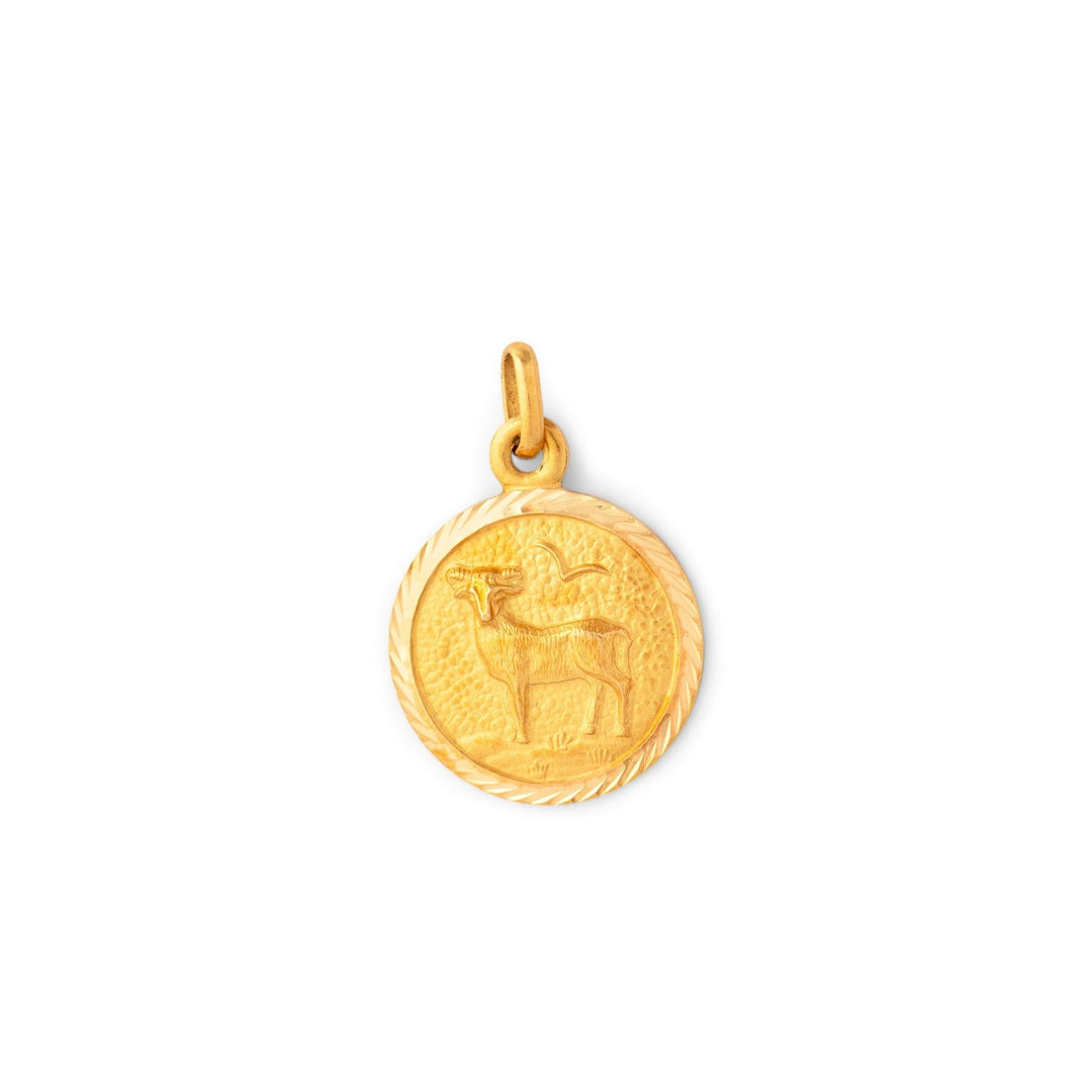Aries 18K Gold Zodiac Disc Charm