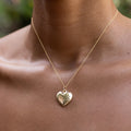 Large Hammered 14K Gold Heart Charm