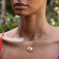 Large Hammered 14K Gold Heart Charm
