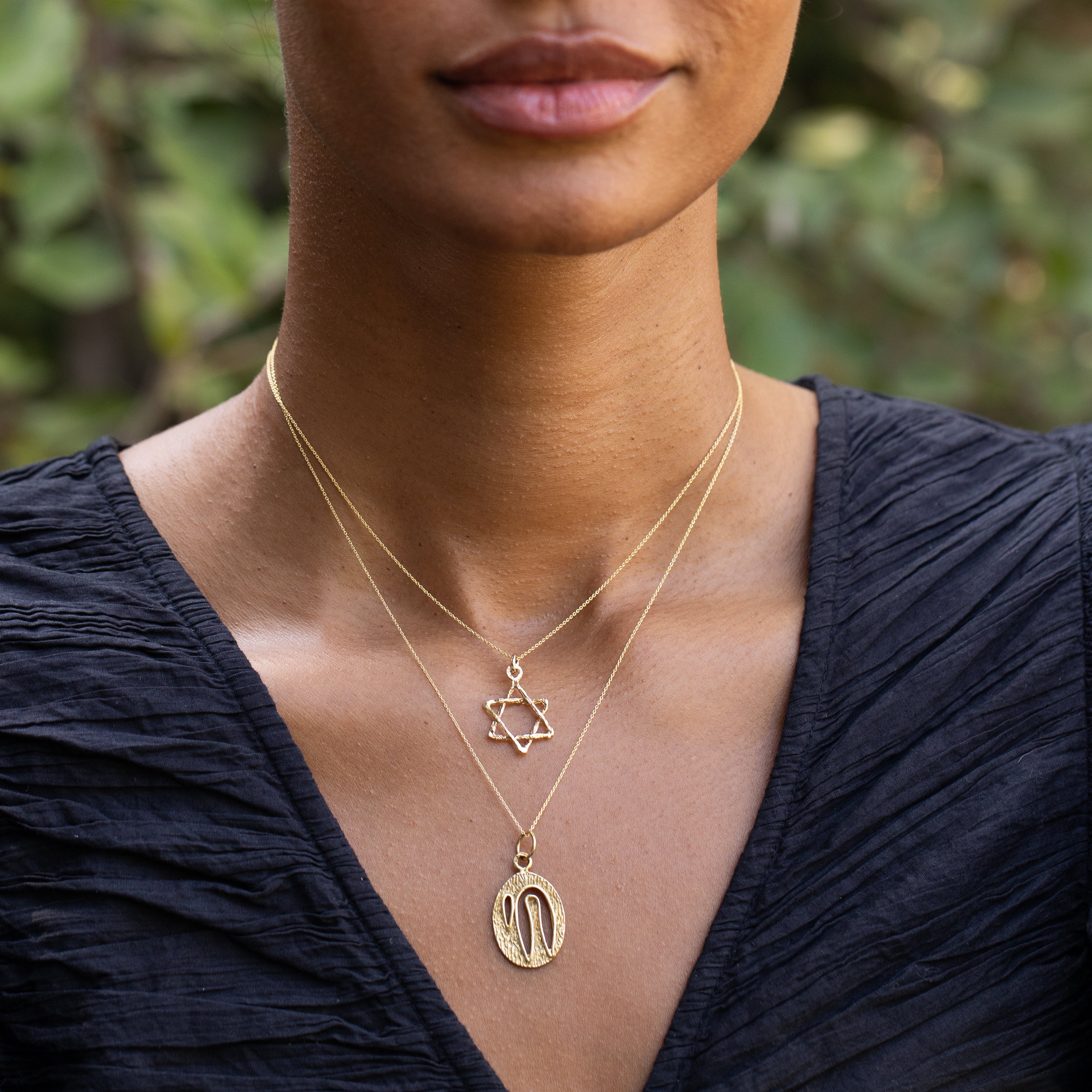 Textured Star of David 14K Gold Charm