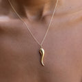 Large Cornicello 14k Gold Charm