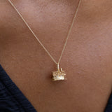 Austrian 14k Gold and Enamel Movable House Charm
