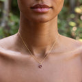 Petite Pink Sapphire Heart and 14K Gold Charm