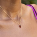 Petite Pink Sapphire Heart and 14K Gold Charm