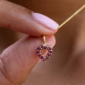 Petite Pink Sapphire Heart and 14K Gold Charm