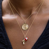"Merry Christmas" 14k Gold Disc Charm