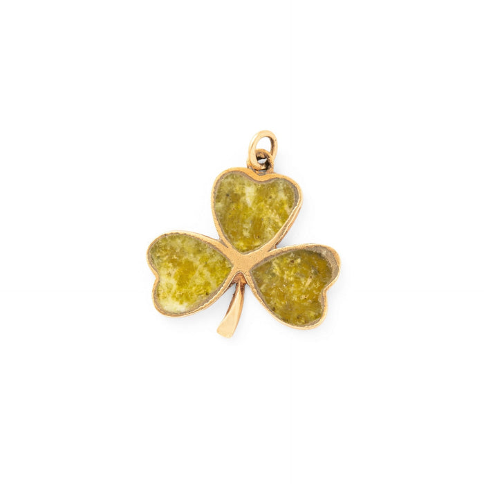 English Chalcedony And 9k Gold Clover Charm