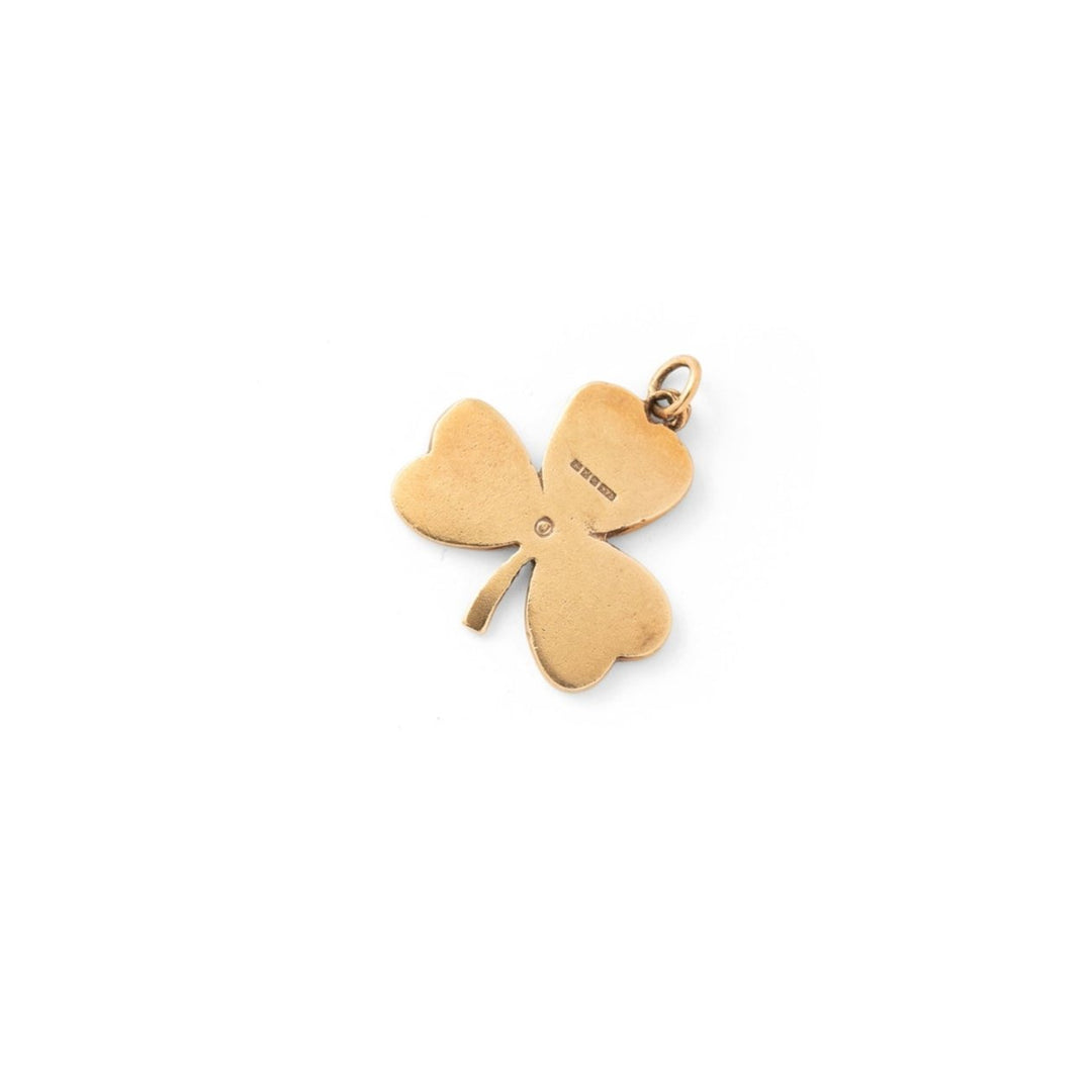 English Chalcedony And 9k Gold Clover Charm