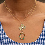 Turquoise, Pearl, and 14K Gold Horseshoe Charm