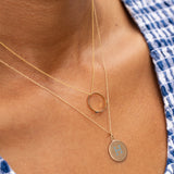 Blue Enamel "H" and 14K Gold Charm