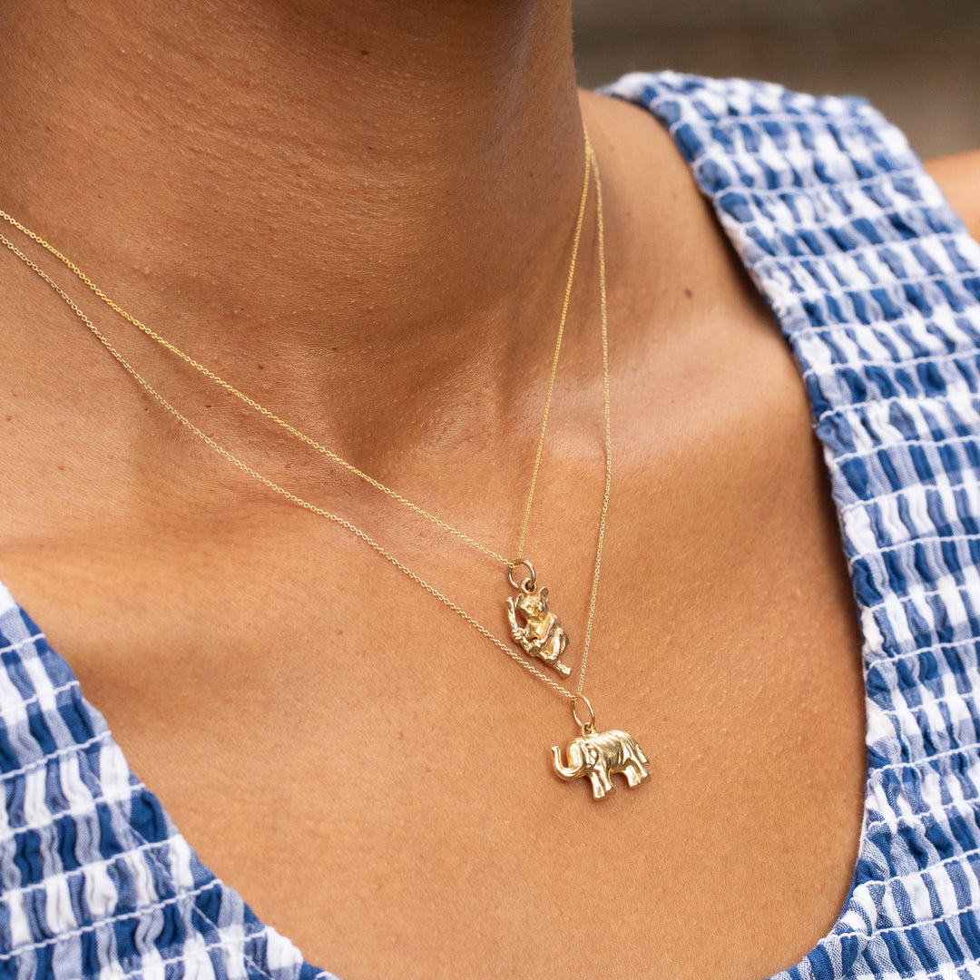 Elephant 14k Gold Charm