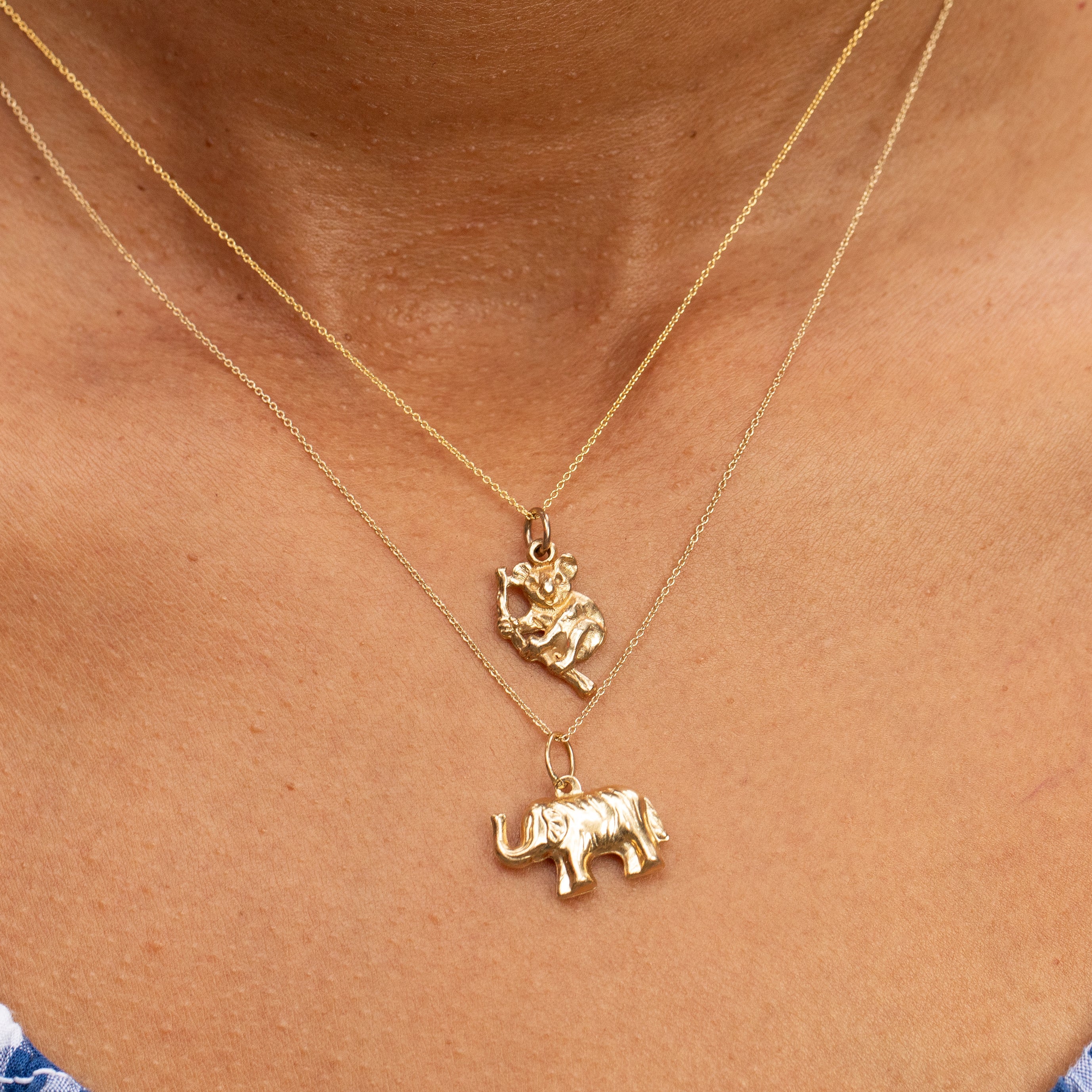 Elephant 14k Gold Charm