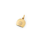 Enamel Flower and 14K Gold Bell Charm