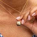 Enamel Flower and 14K Gold Bell Charm