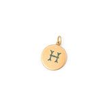 Blue Enamel "H" and 14K Gold Charm