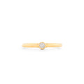 Rose Cut Diamond and 18K Gold Solitaire Ring