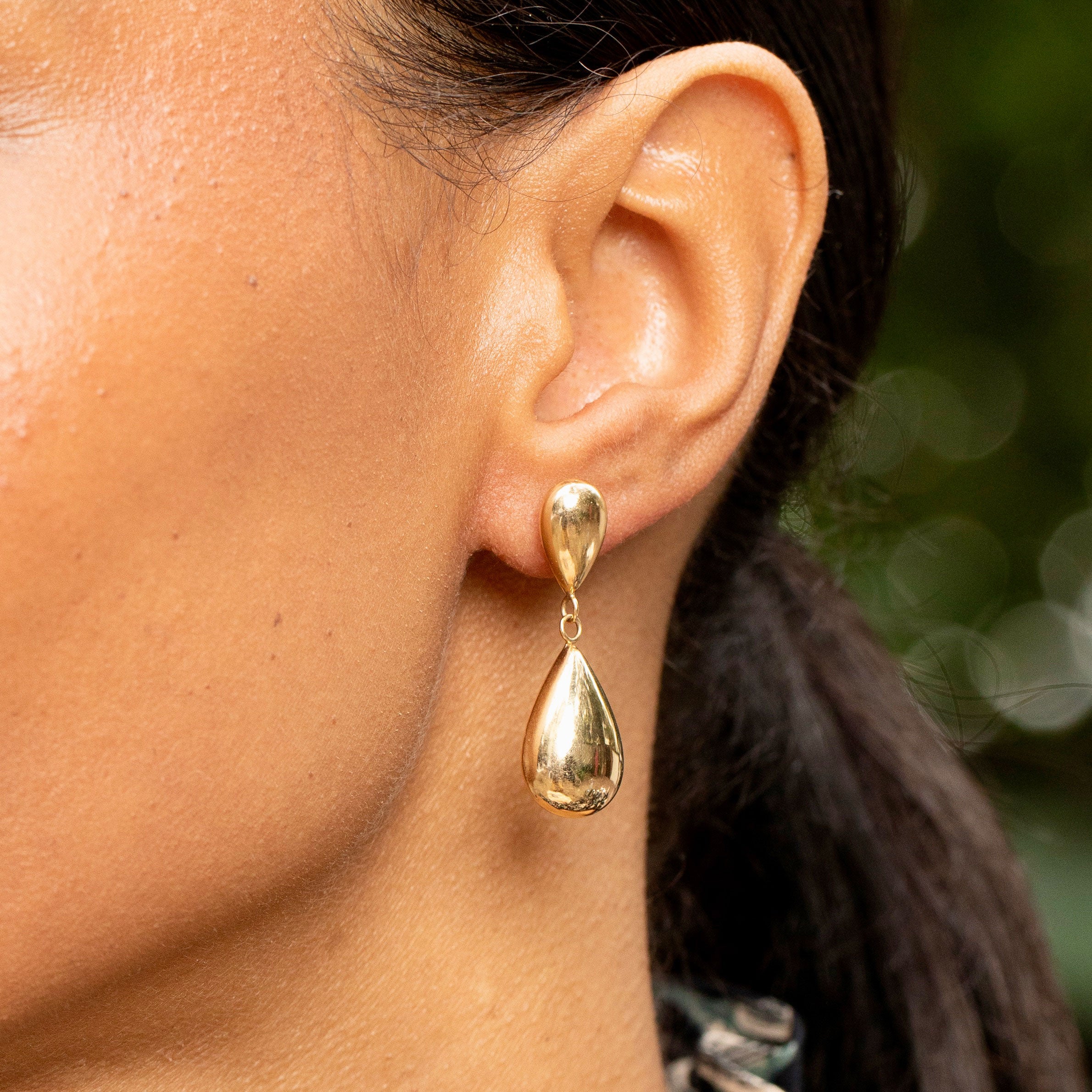 Double Teardrop 14K Gold Earrings