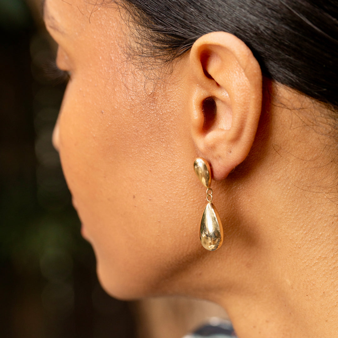 Double Teardrop 14K Gold Earrings