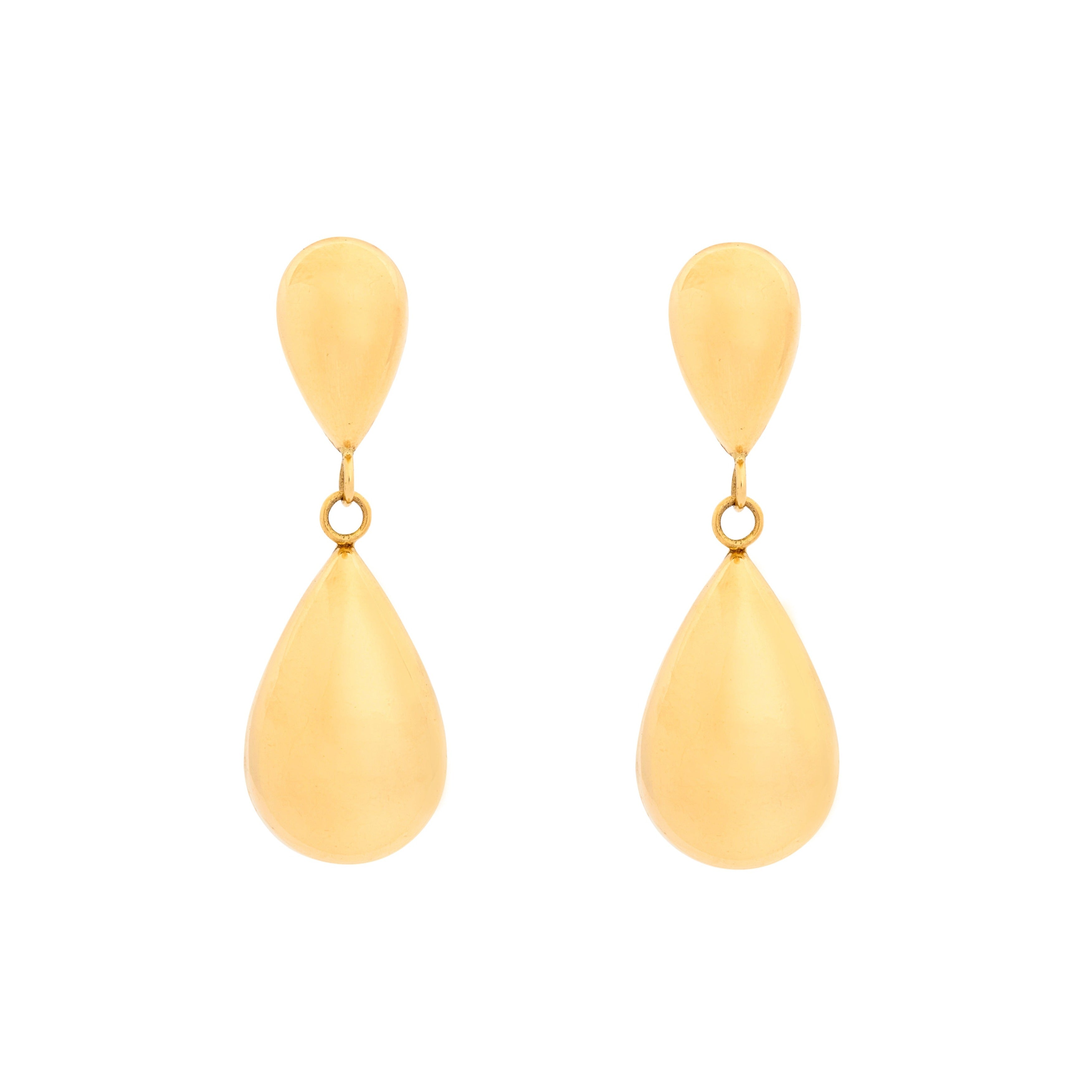 Double Teardrop 14K Gold Earrings