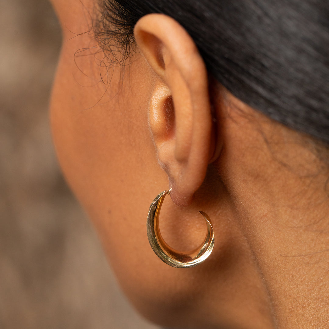 14k Gold Stud Hoop Earrings