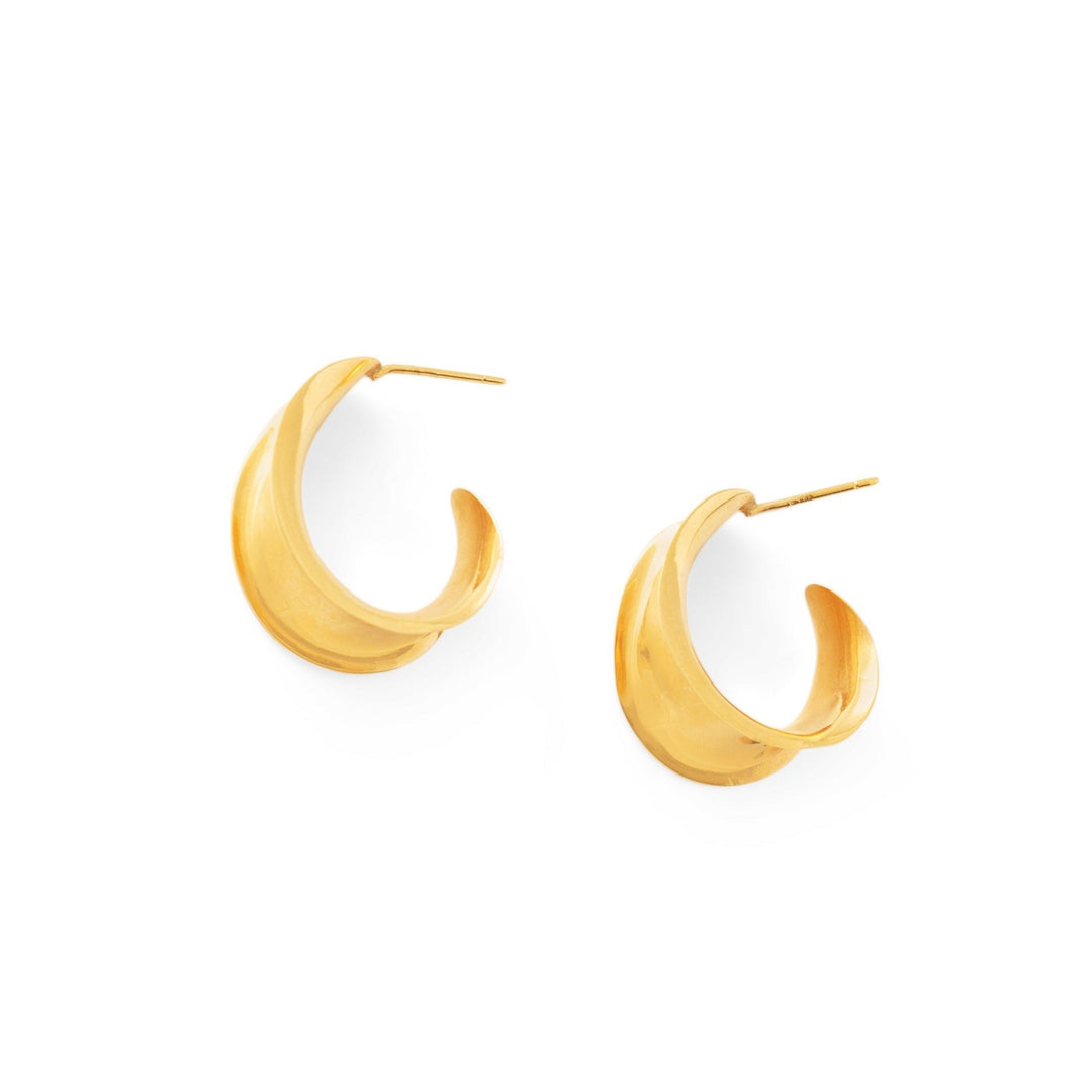 14k Gold Stud Hoop Earrings