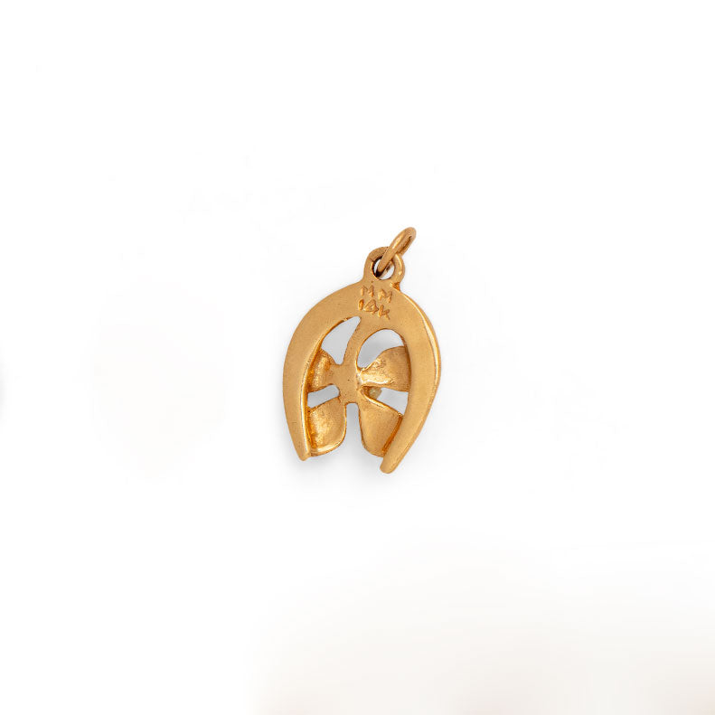 Pearl, Enamel, and 14K Gold Horseshoe Charm