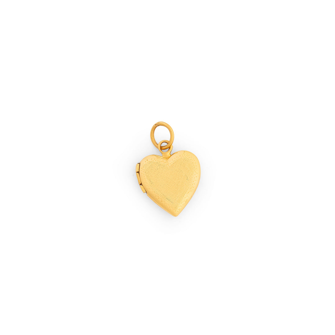 Petite 14k Gold Engraved Heart Locket Charm