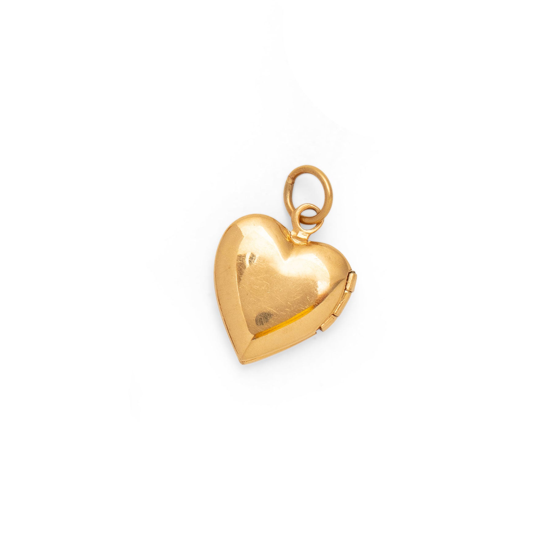 Petite 14k Gold Engraved Heart Locket Charm