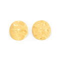 Hammered 14K Gold Large Disc Earrings