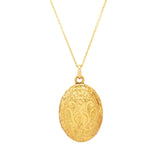Victorian Engraved 10K Gold Oval Locket