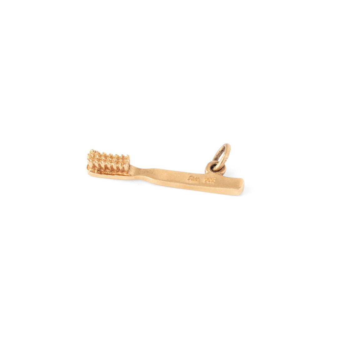 Toothbrush 14k Gold Charm