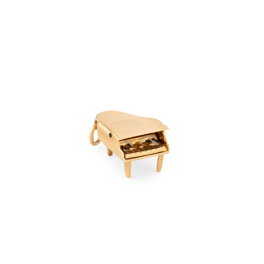 Movable 14k Gold and Enamel Piano Charm